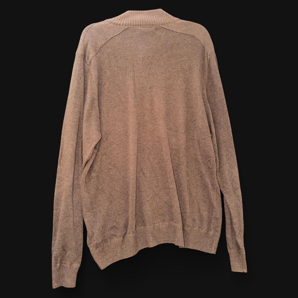 Alex Cannon Men's XL Brown 100% Cotton Quarter Zip Mock Neck Sweater - Picture 4 of 4